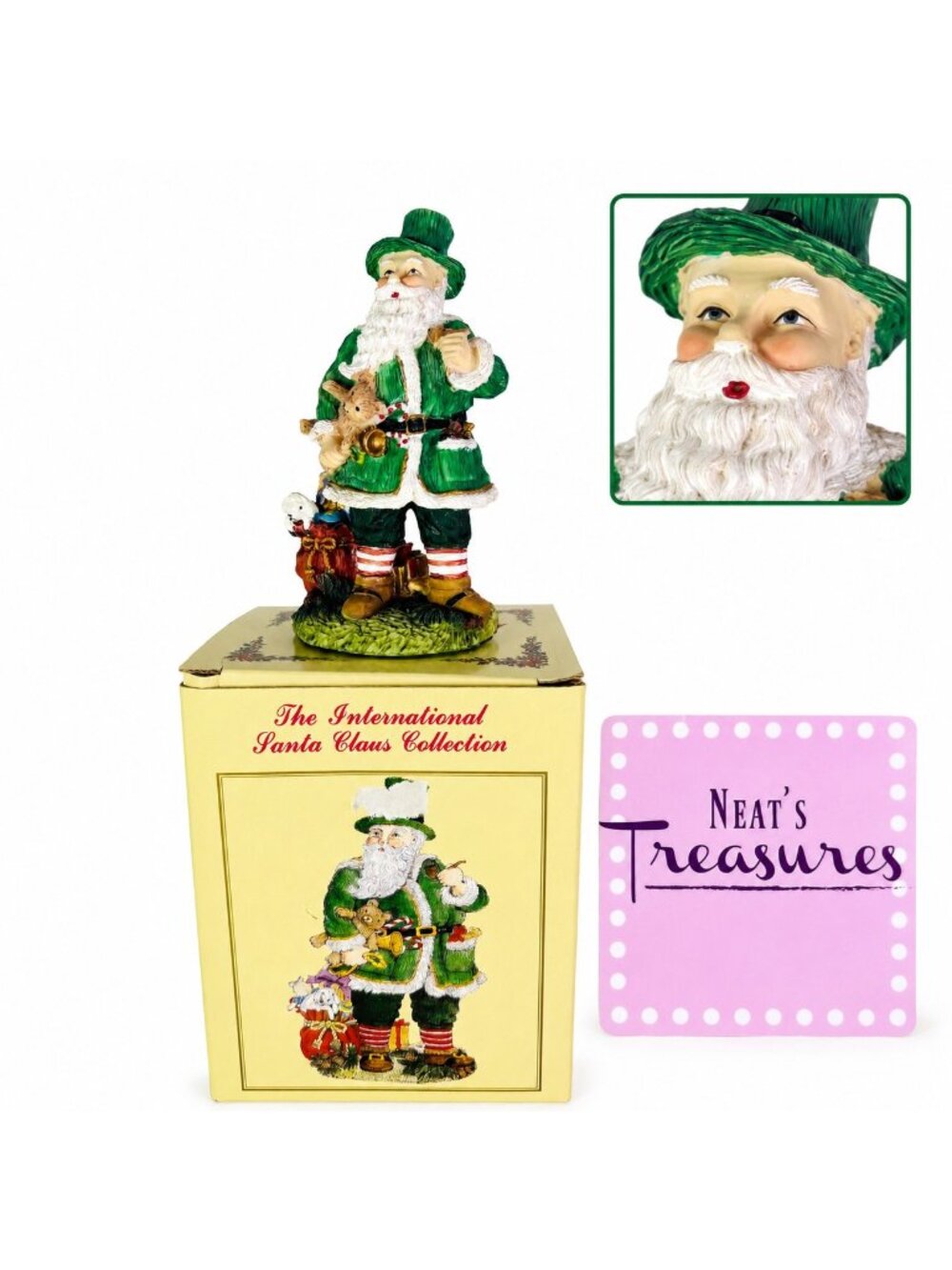 The International Santa Claus 1995 IRISH FATHER CHISTMAS Handcrafted Figurine